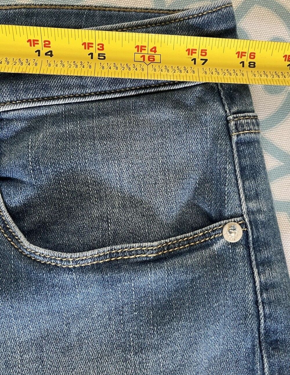 Mossimo Women's Jeans 14/32R High Rise Wide Leg Crop Stretch Light Wash Denim - Picture 6 of 8